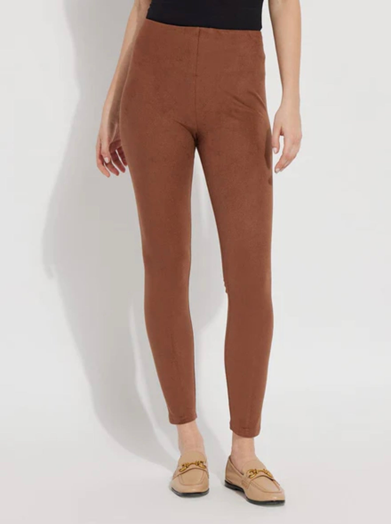 Lysse Hi Waist Suede Legging - Whiskey