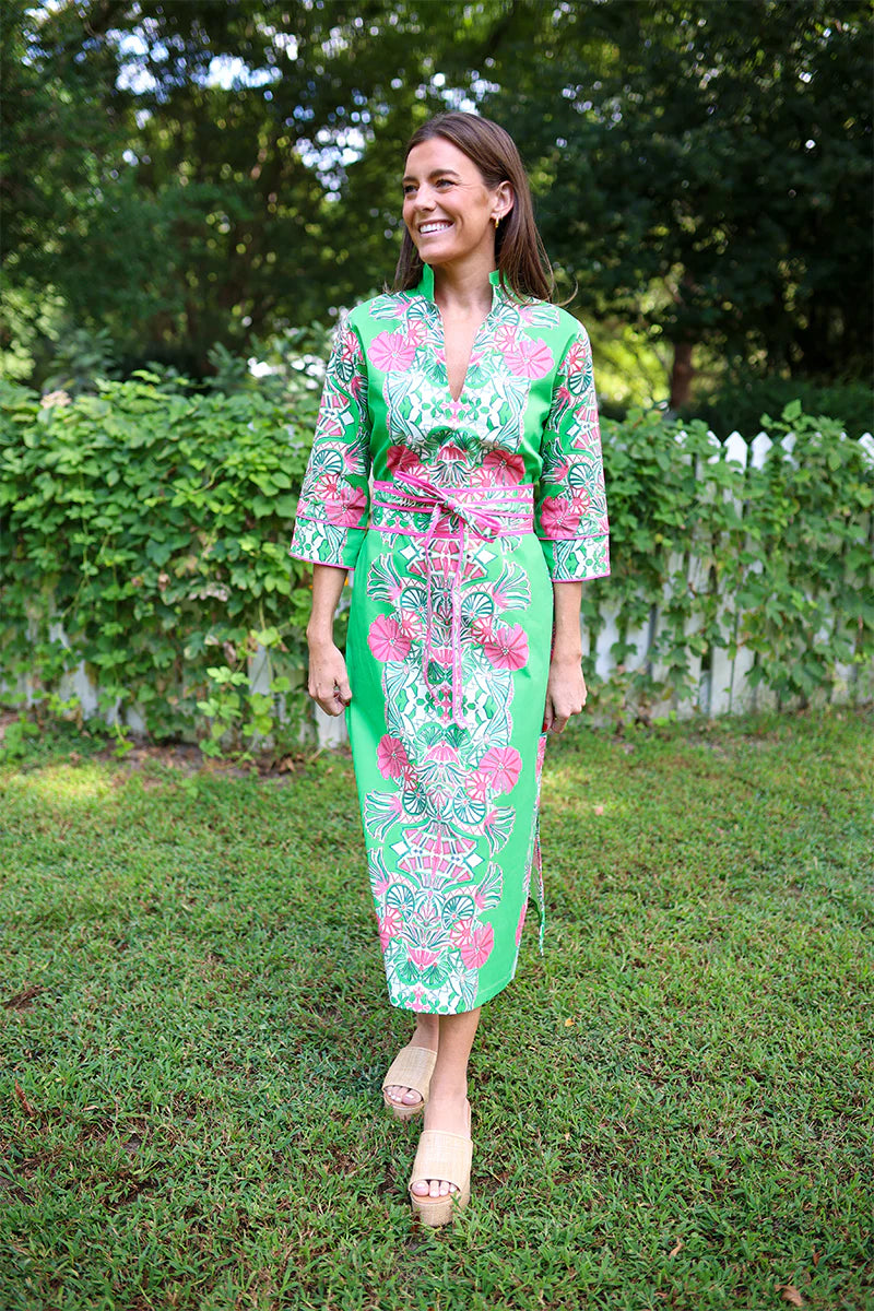 House of MBR Bouvier Long Dress Jade Garden