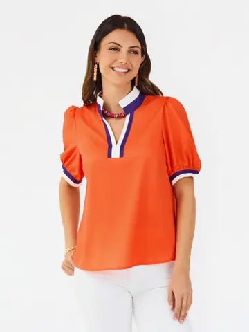 Mary Square Tricia Top Orange and Purple