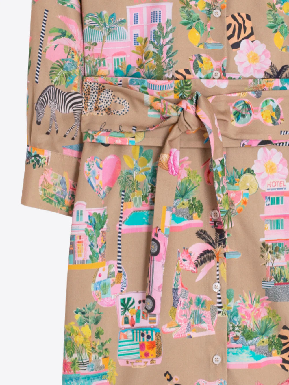 Vilagallo California Shirt Dress Camel