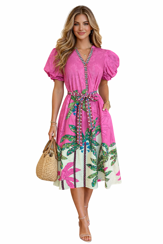 Maude Vivante Ava Dress Pink Tropics