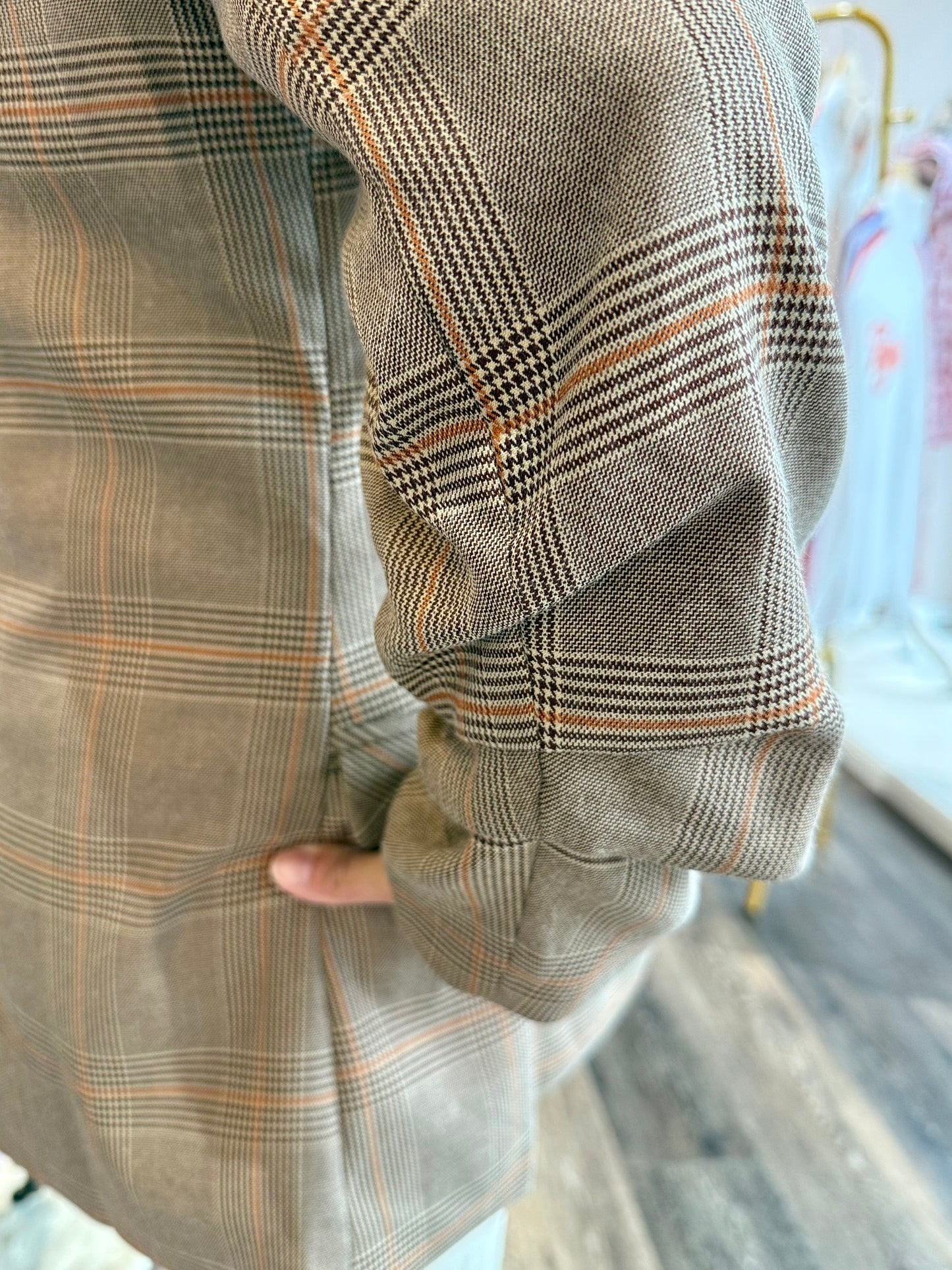 Plaid Ruched Blazer