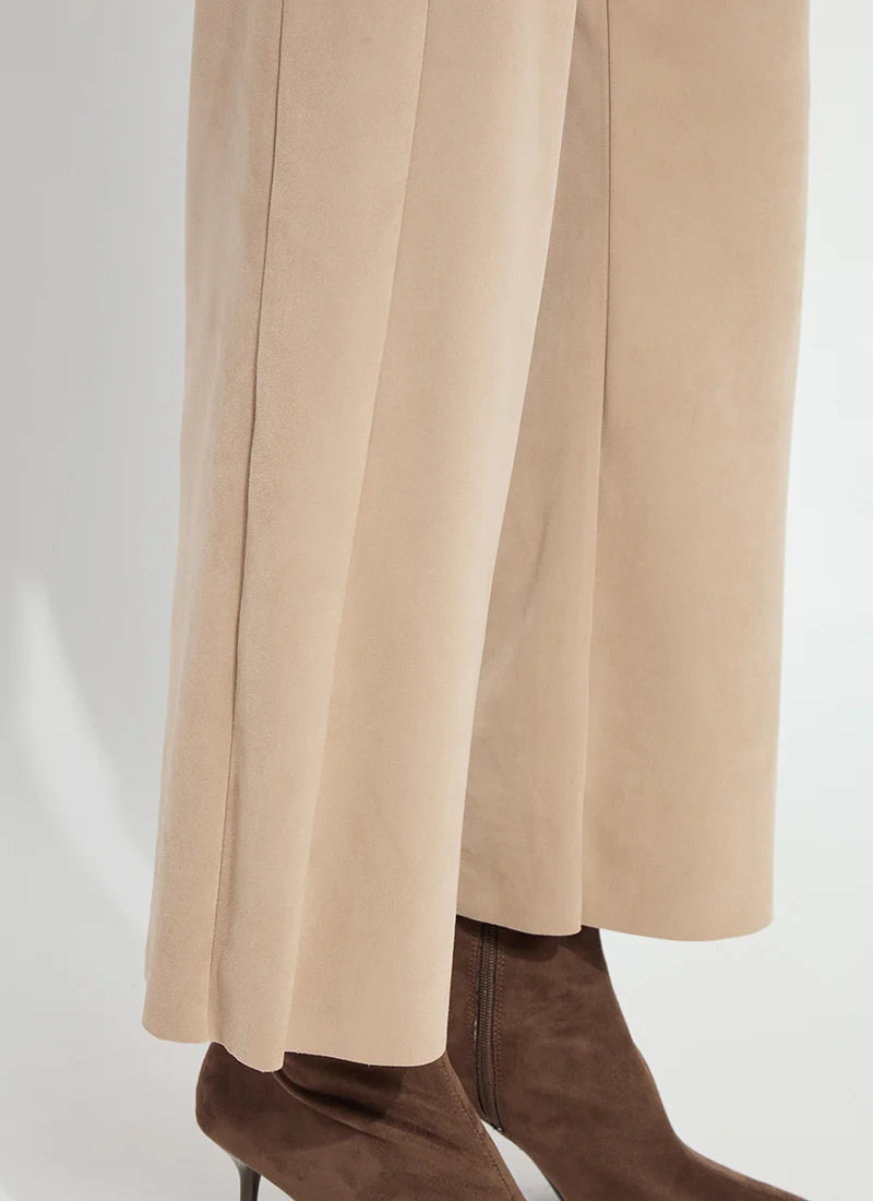 Lysse Vionette Vegan Suede Wide Leg Trouser Salted Caramel