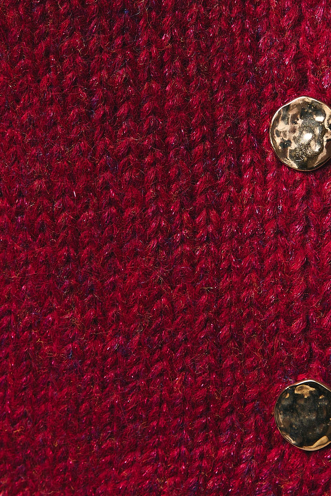 V-NECK BUTTON DOWN LUREX SWEATER VEST BERRY