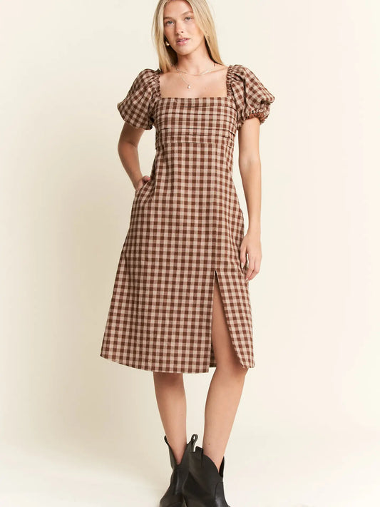 The Gingham Sweetheart Midi Dress