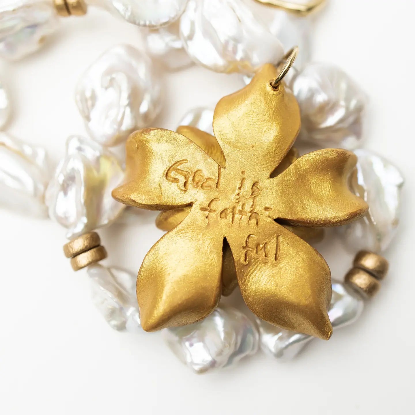 Hidden Truth Adjustable Baroque Pearls with Magnolia Pearl Blossom Necklace