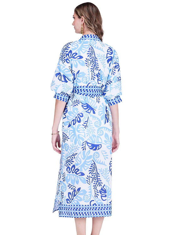 Jade Maxi Shirt Dress Lagoon Leaf