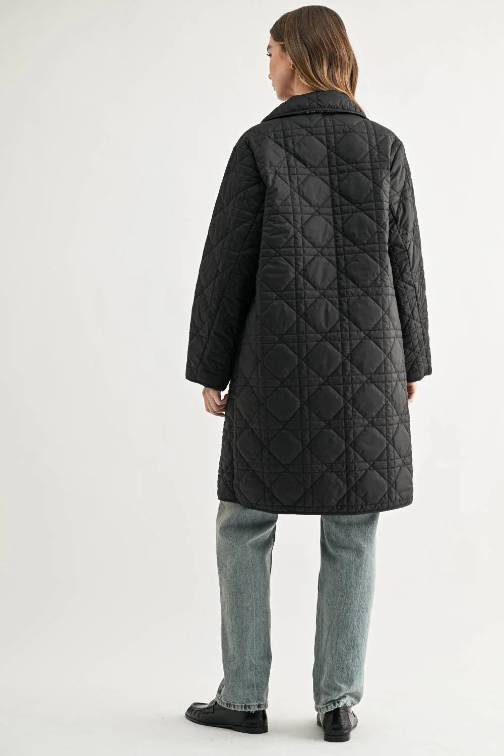 Joh Apparel Joselyn Quilted Longline Puffer Jacket Black