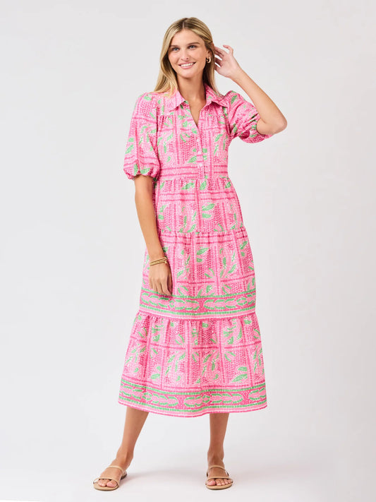 Mary Square Eloise Dress Trellis Tiles