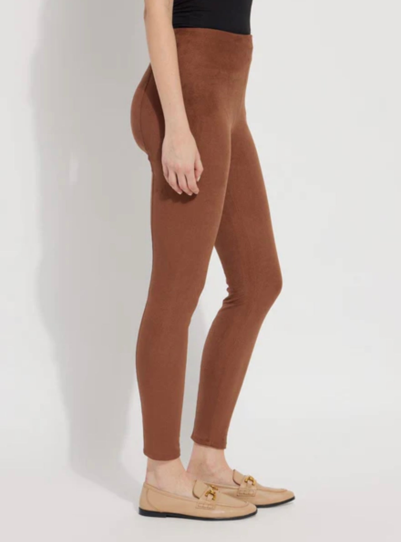 Lysse Hi Waist Suede Legging - Whiskey