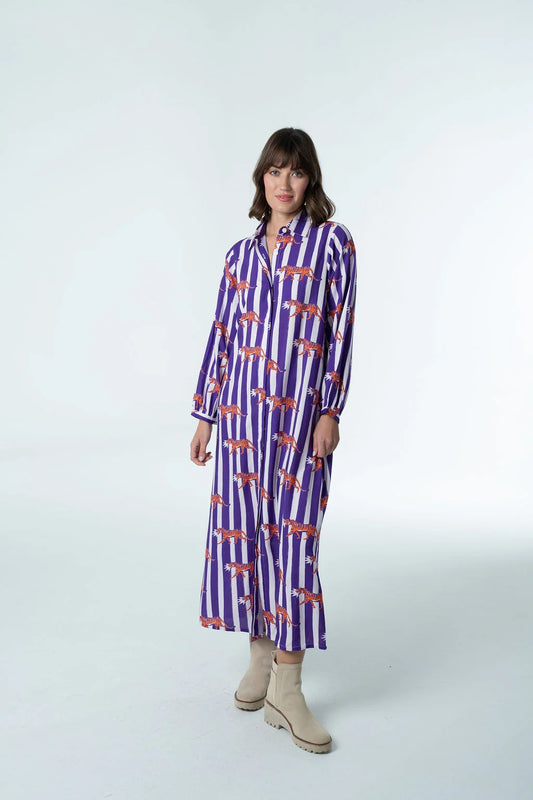 Briton Court Sienna Dress Purple And Orange Tiger Gameday