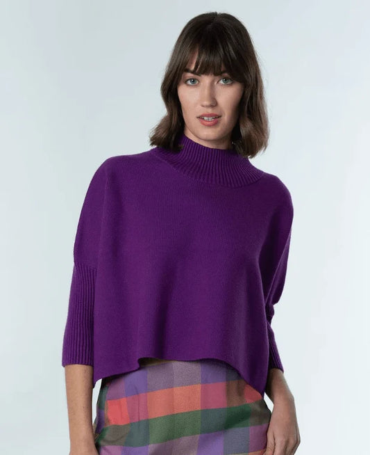 Briton Court Sophia Oversized One Size Sweater Purple
