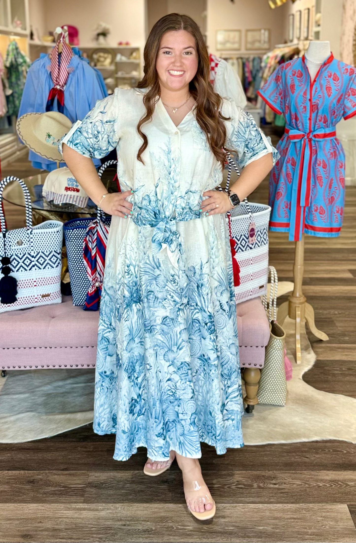 Coastal Bloom Coral Reef Skirt Set