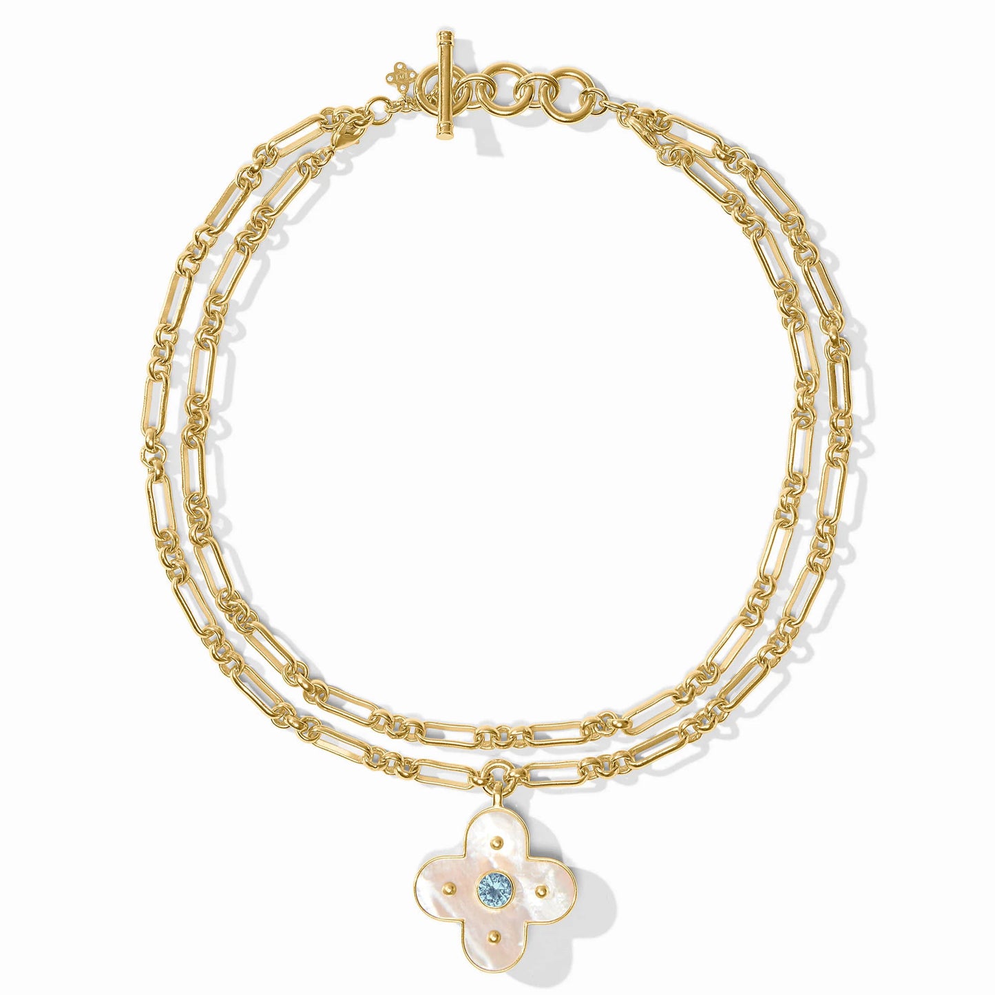 Julie Vos Colette Statement Necklace Chalcedony Blue