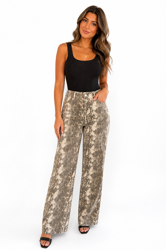 Entro Snake Skin Wide Pants