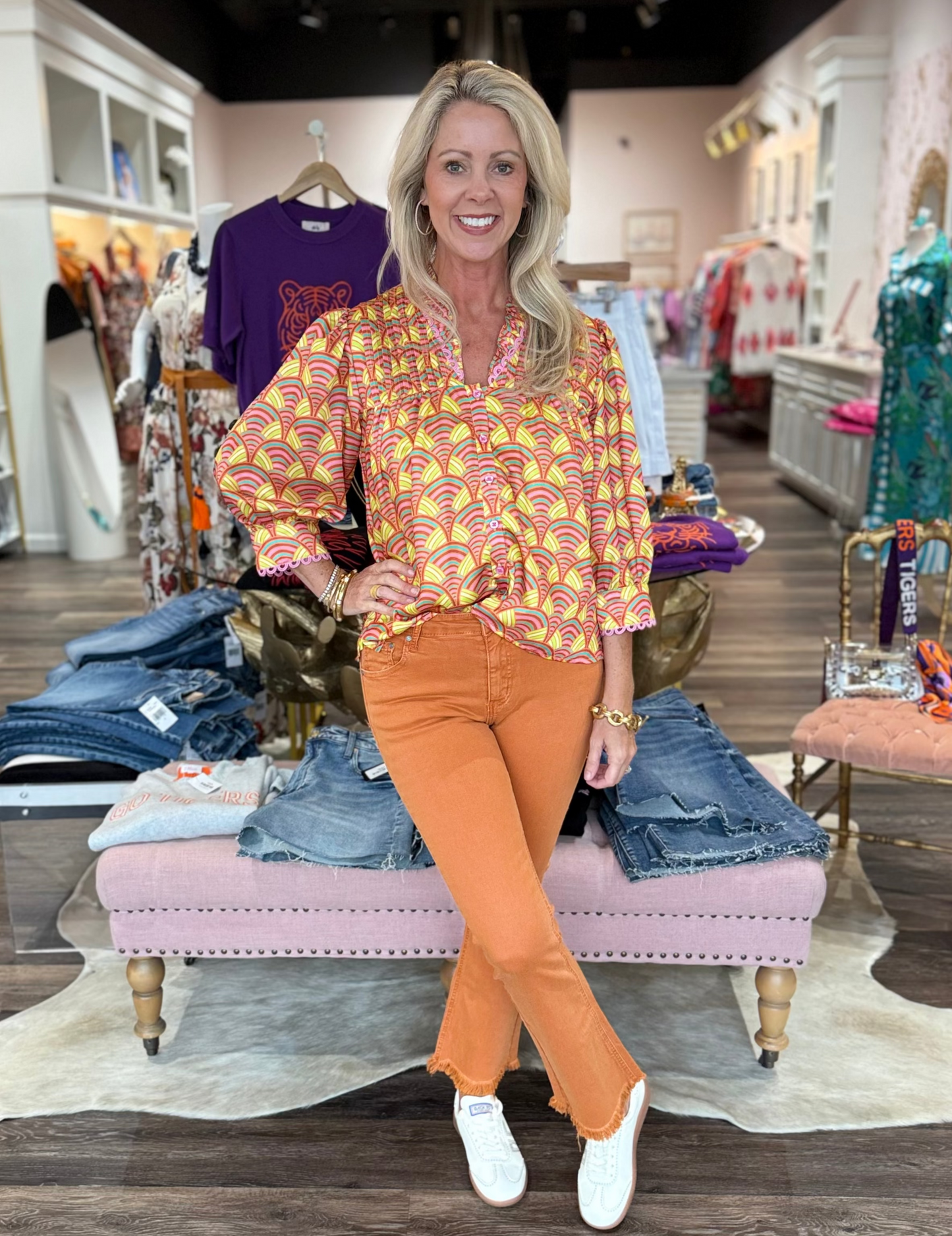 Orange Flare Jeans