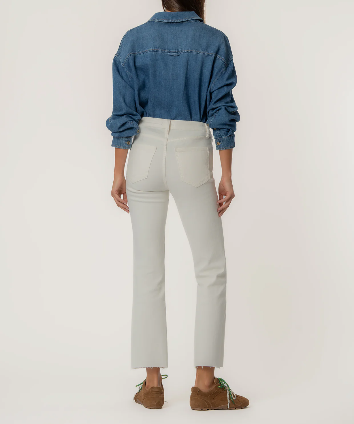 Kut Kelsey High Rise Ankle Flare Ecru
