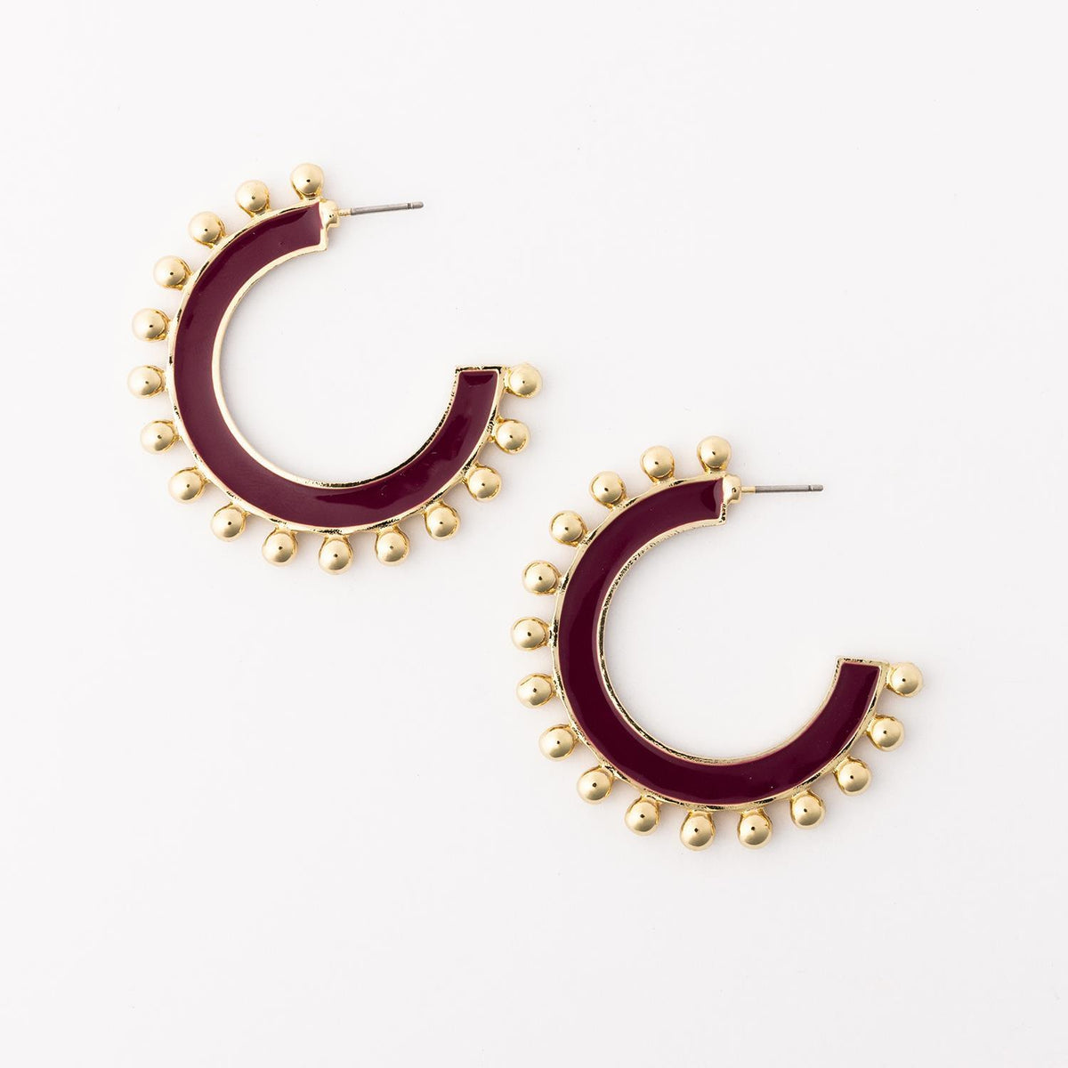 Hadley Earrings Garnet and Gold