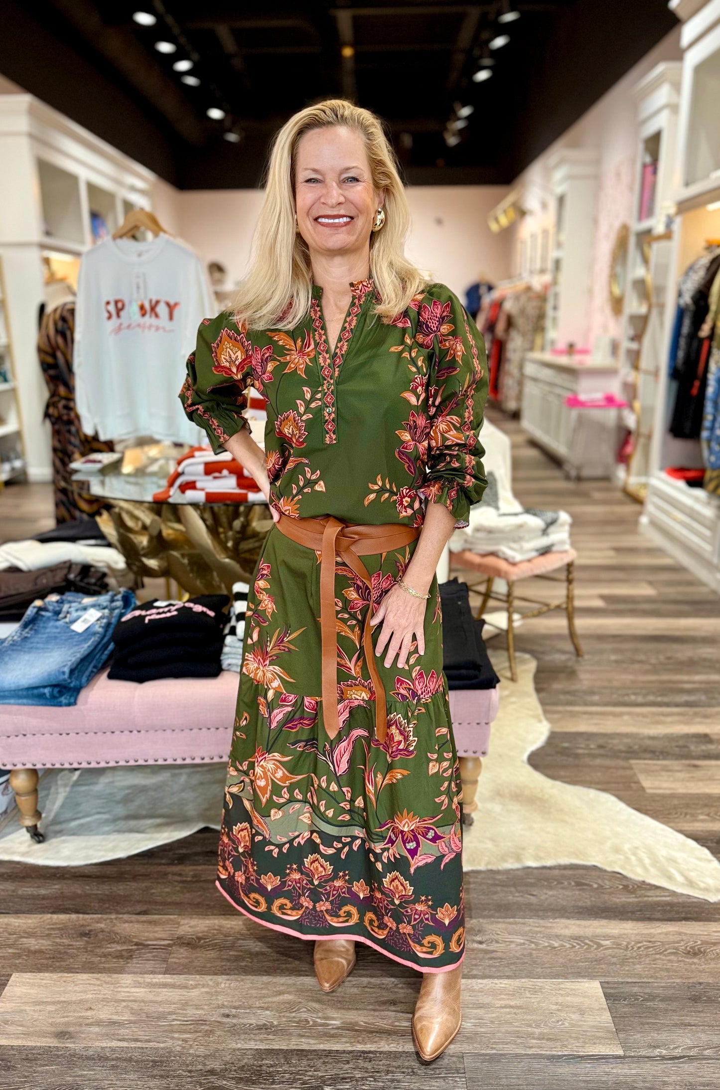 Maude Vivante Ada Skirt Olive Trails