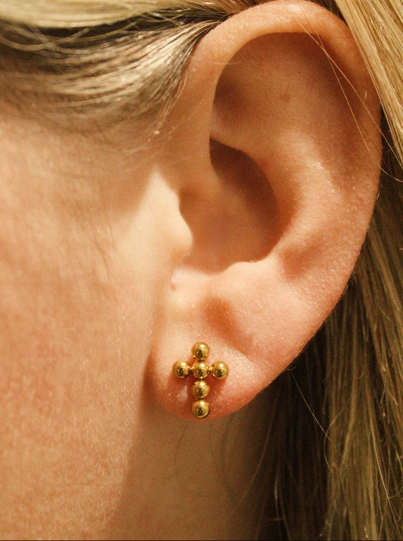 The Bella Gold Cross Stud