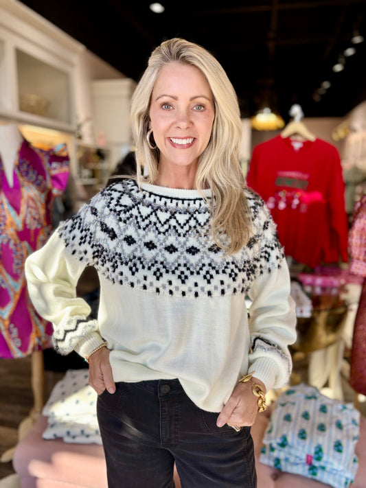 White Glitter Sweater