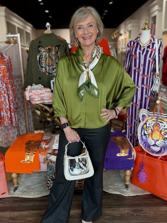 Joy Joy Batwing Blouse Olive