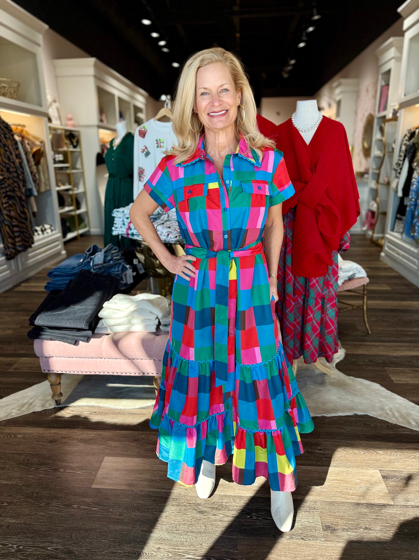 Alden Adair Rachel Dress Holiday Check