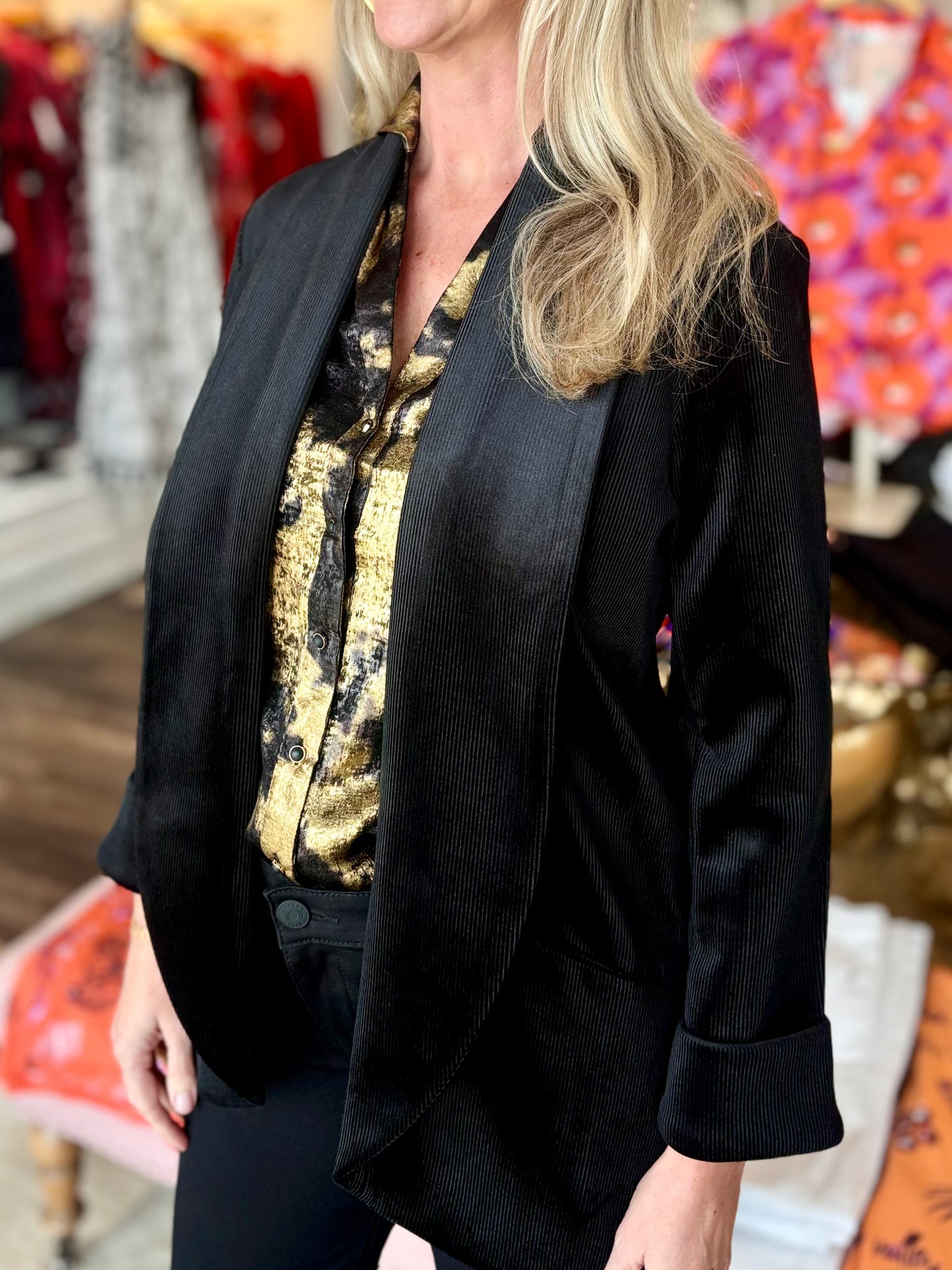 Traffic People Corrie Bratter Boyfriend Jacket Black