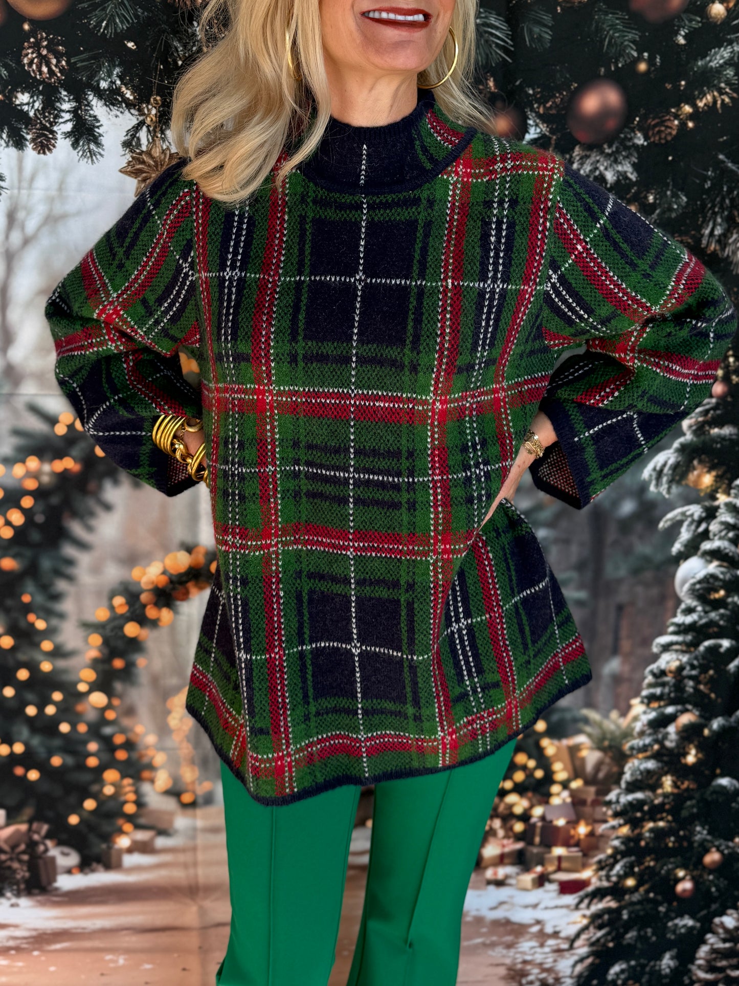 Plaid Sweater Navy
