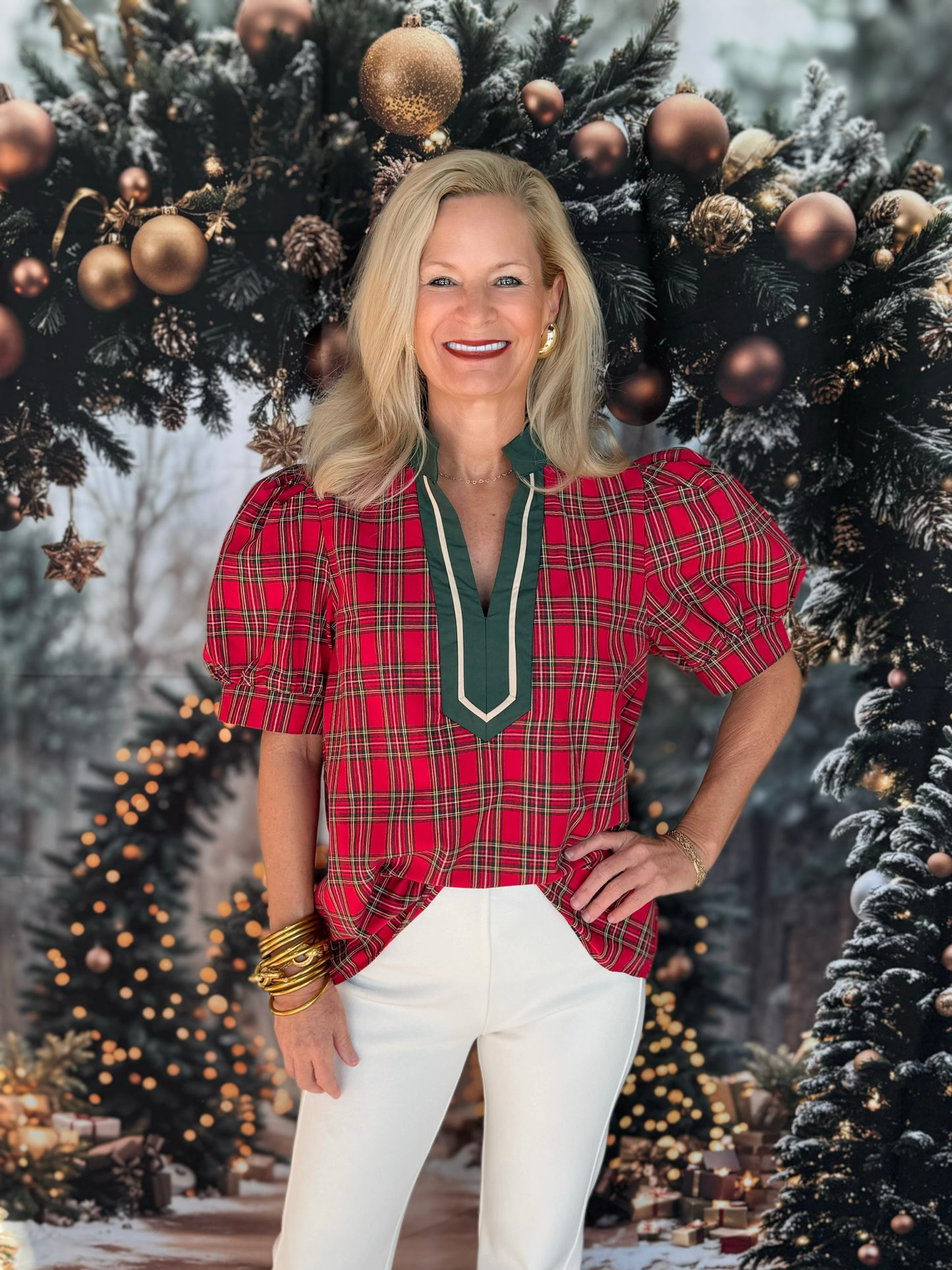 Plaid Top Red
