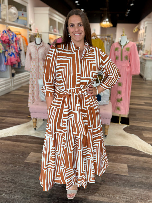 Uncle Frank Modern Muse Midi Dress Caramel