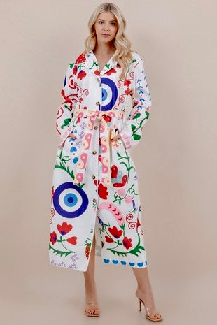 Strawberry Belted Long Jacket
