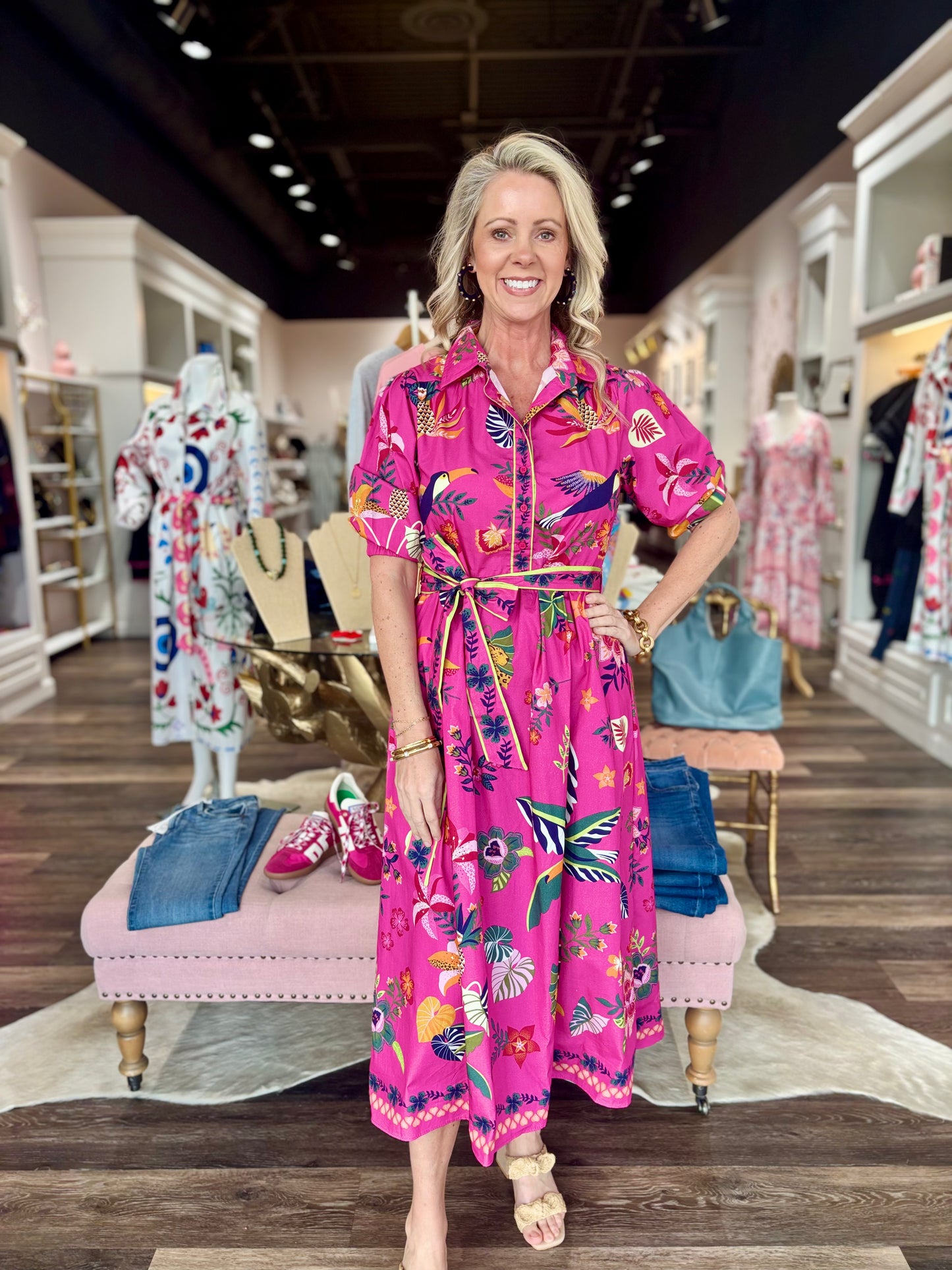 Maude Vivante Remi Dress Raspberry Bloom