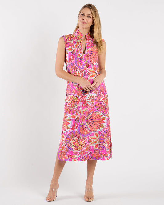 Jude Connally Kristen Maxi Dress Stained Glass Hot Pink Gold
