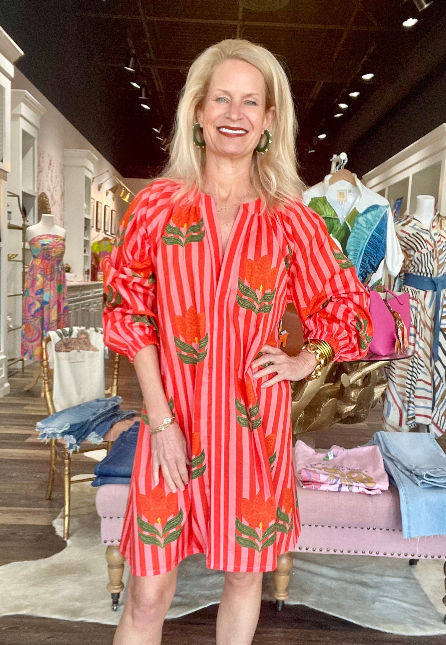 Bindu Grace Tunic Dress Pink Tulip