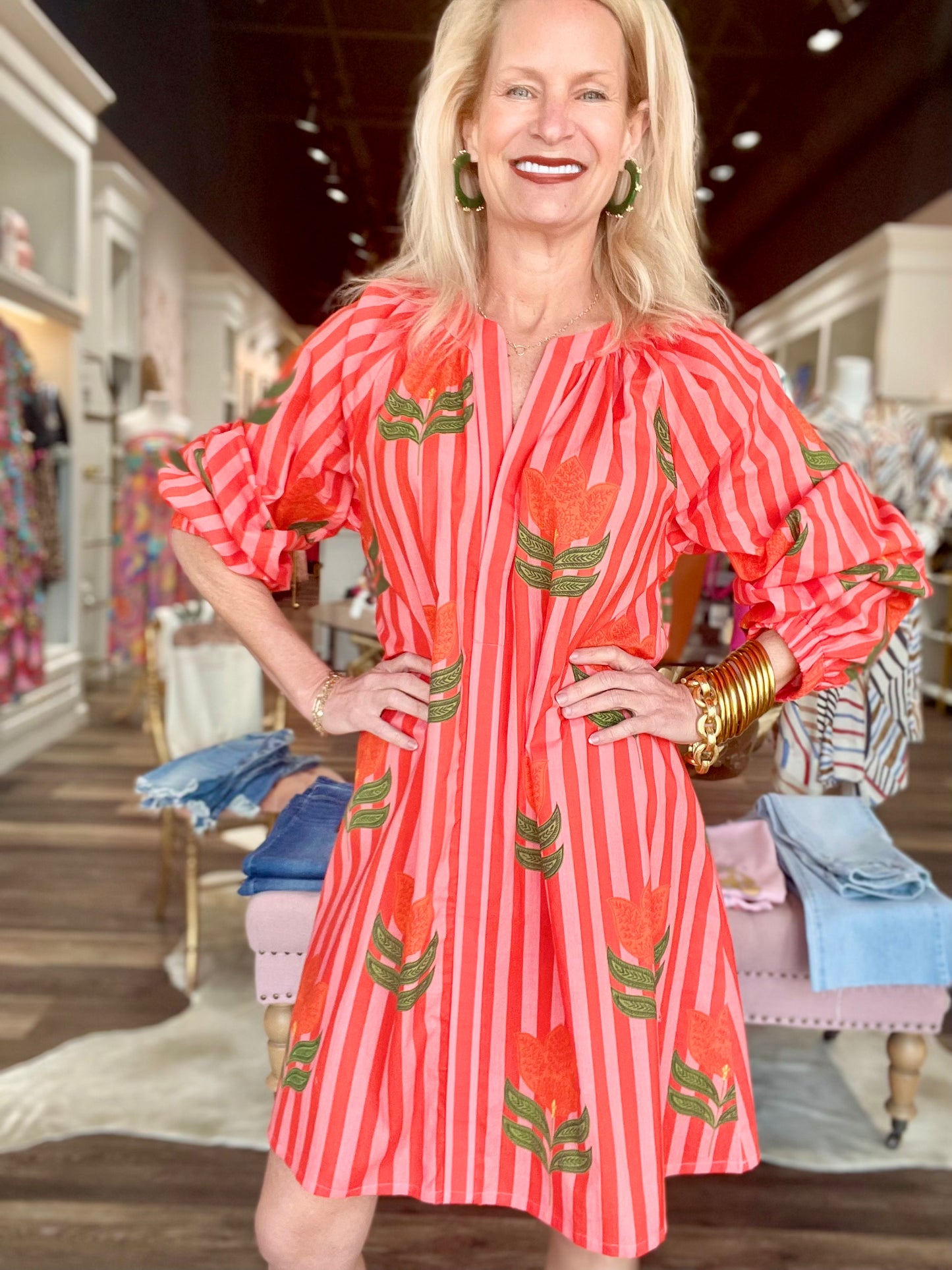 Bindu Grace Tunic Dress Pink Tulip