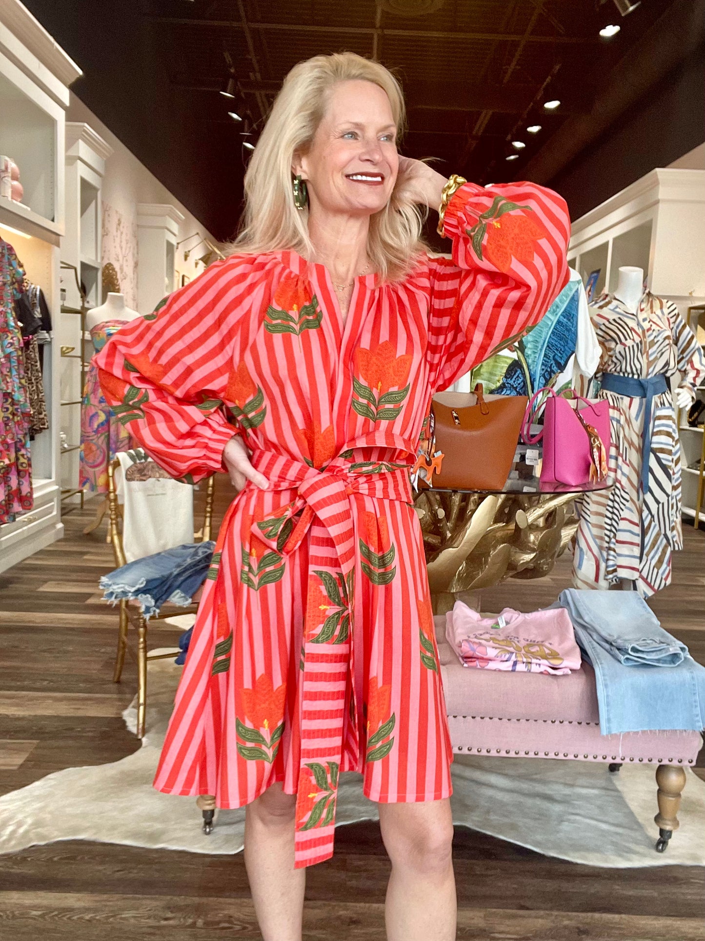 Bindu Grace Tunic Dress Pink Tulip