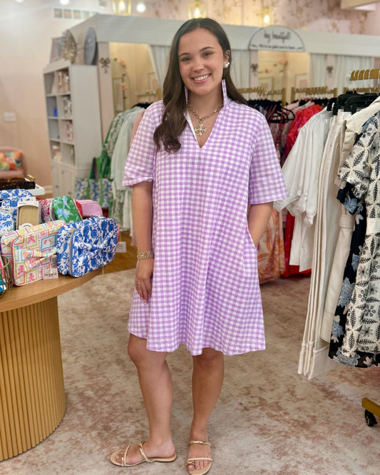 Julia Violetta Seer Gingham Dress