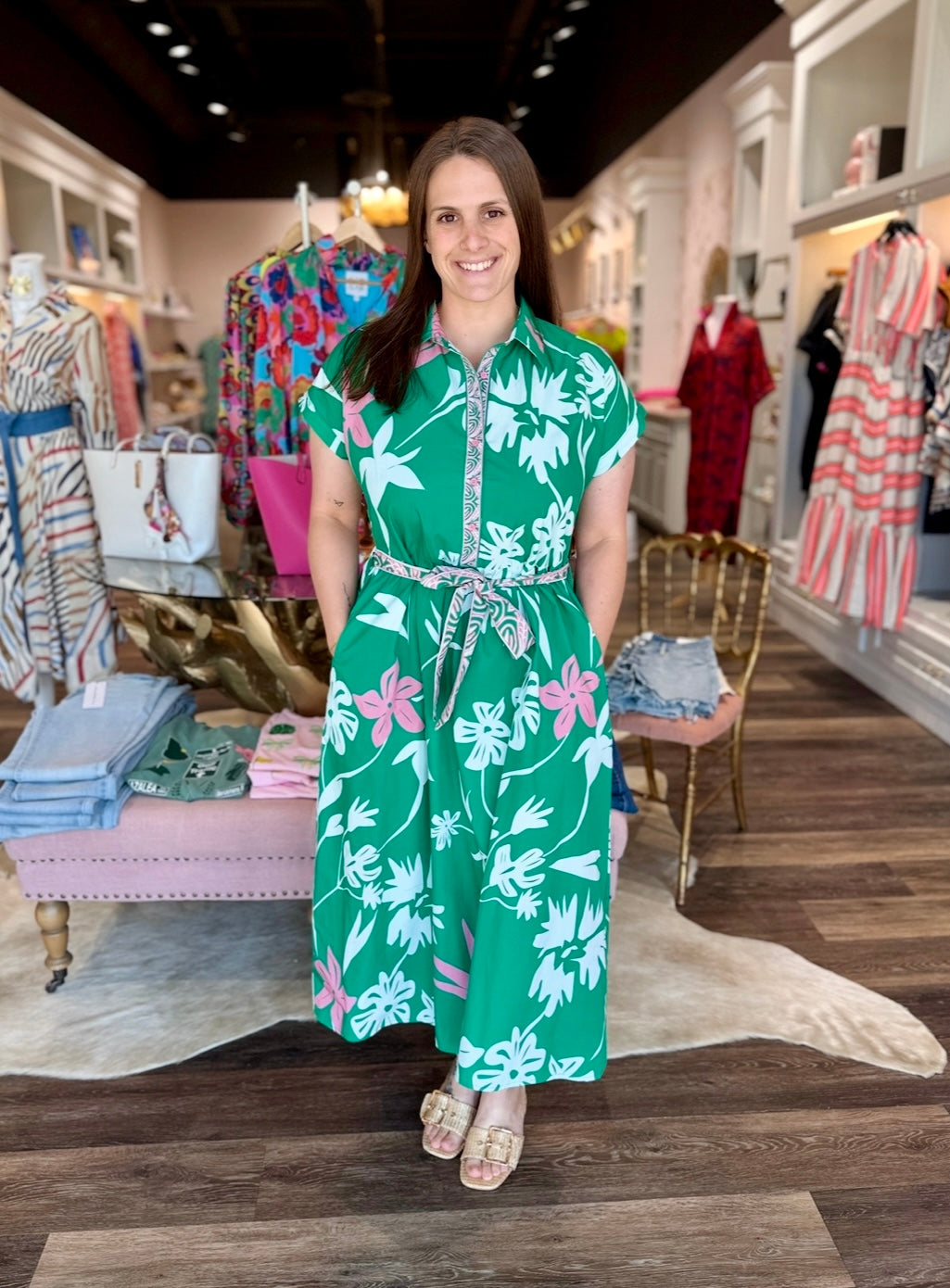 Maude Vivante Rylie Dress Mint Flora