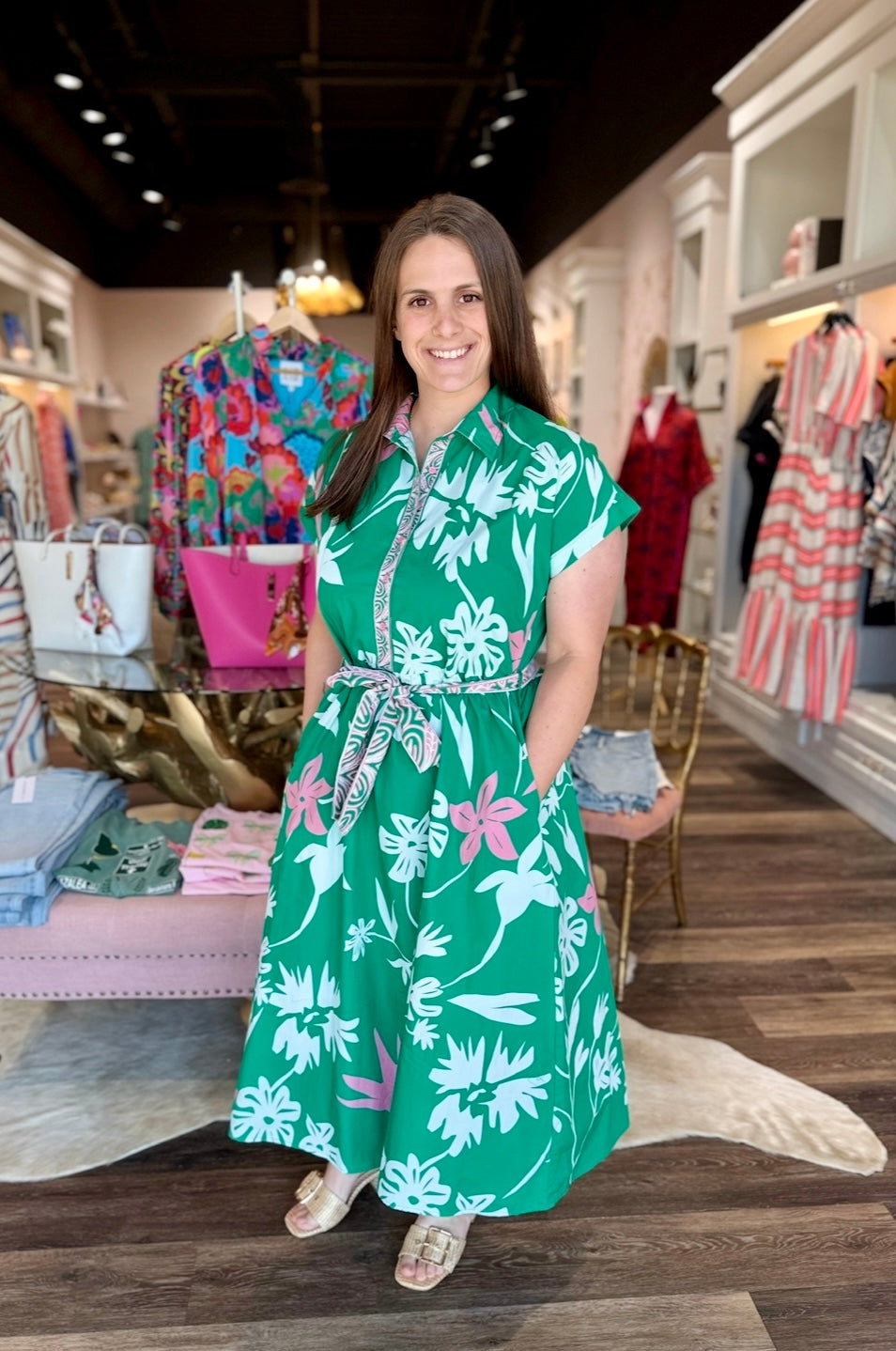 Maude Vivante Rylie Dress Mint Flora