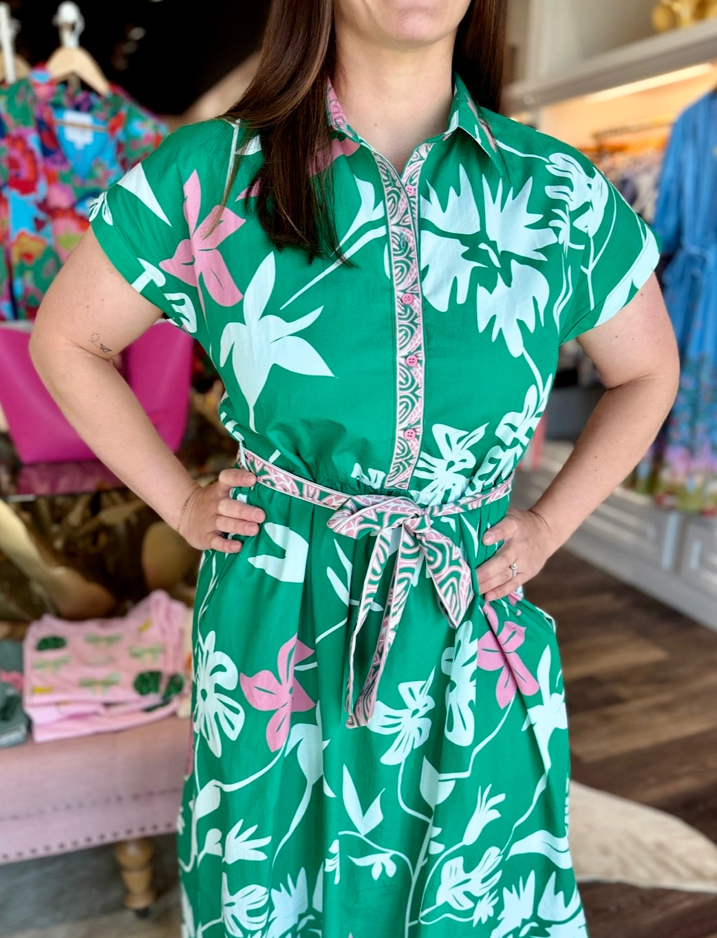 Maude Vivante Rylie Dress Mint Flora