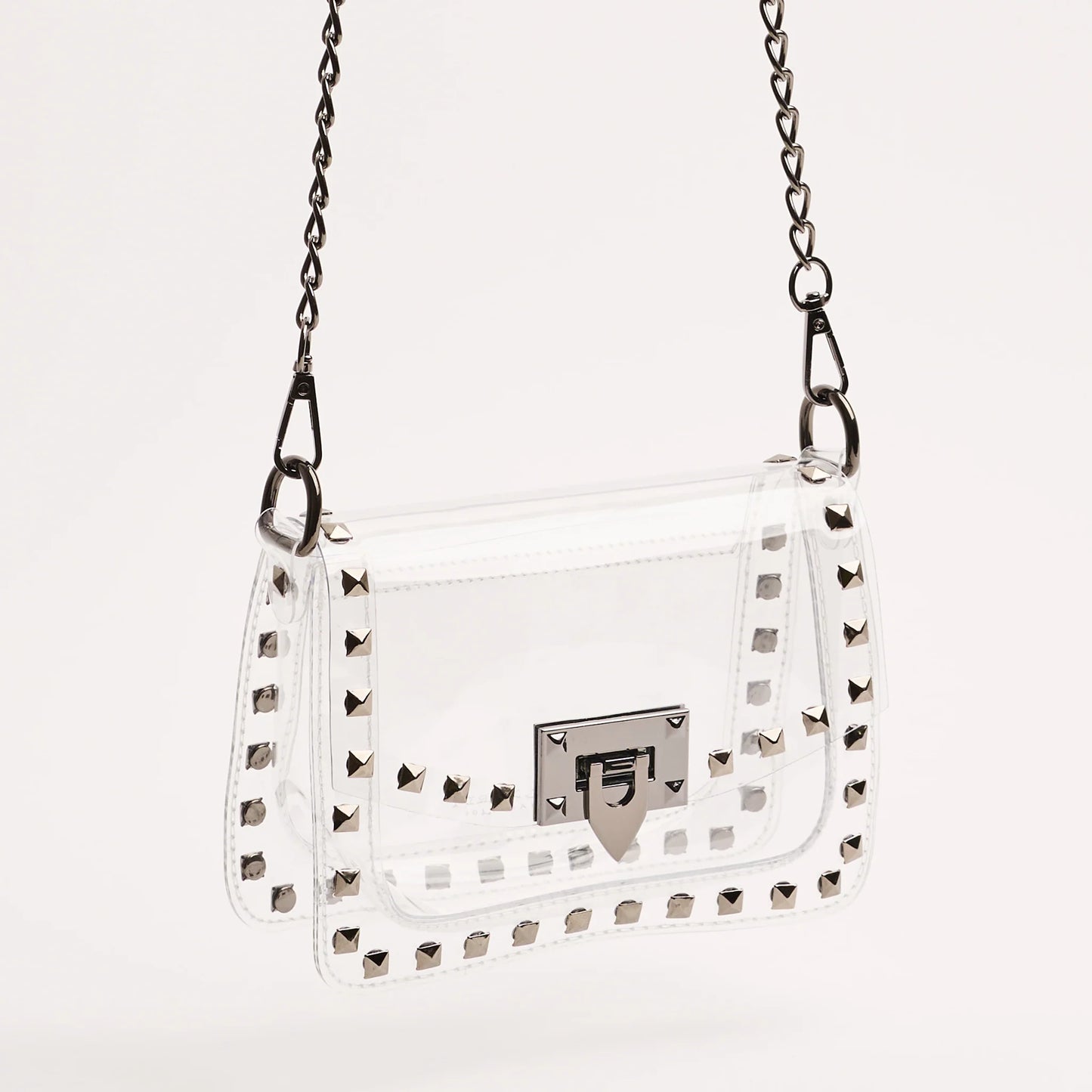 Jackie in Gunmetal Clear Handbag