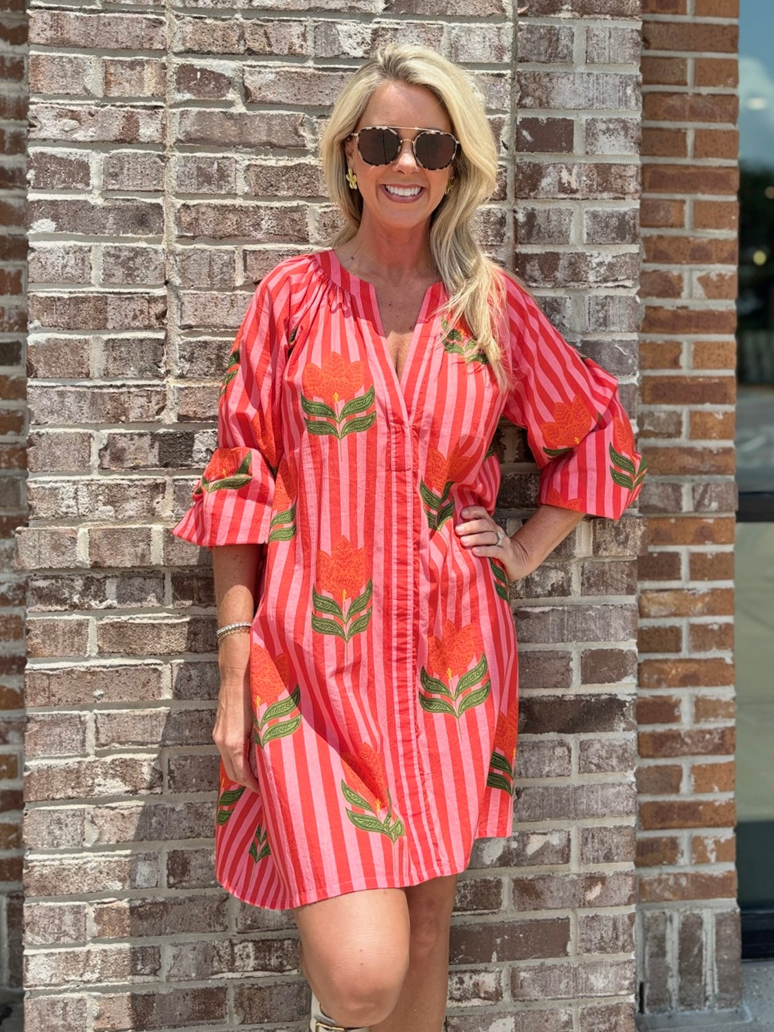 Bindu Grace Tunic Dress Pink Tulip