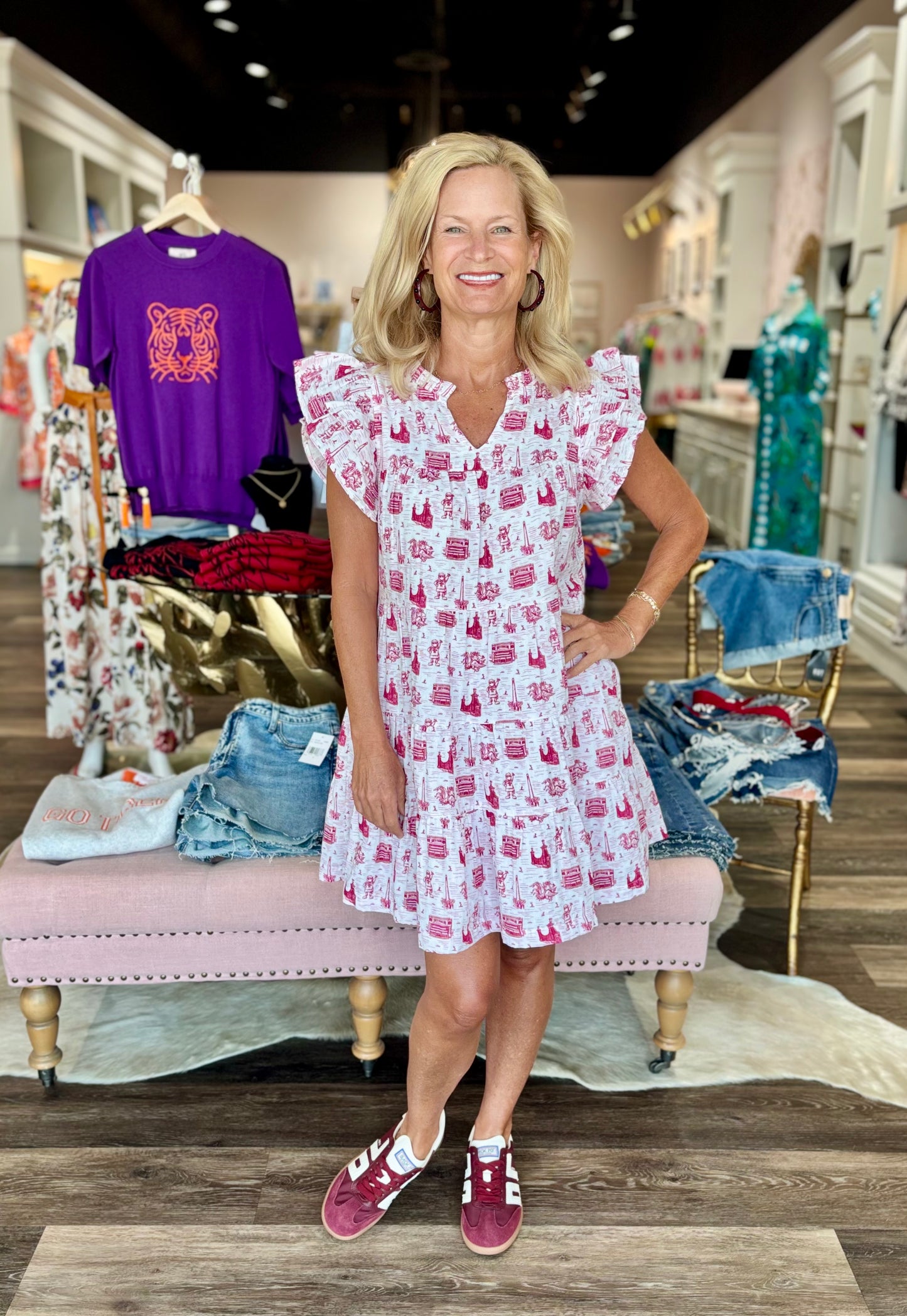 The Toile Flutter Sleeve Dress South Carolina