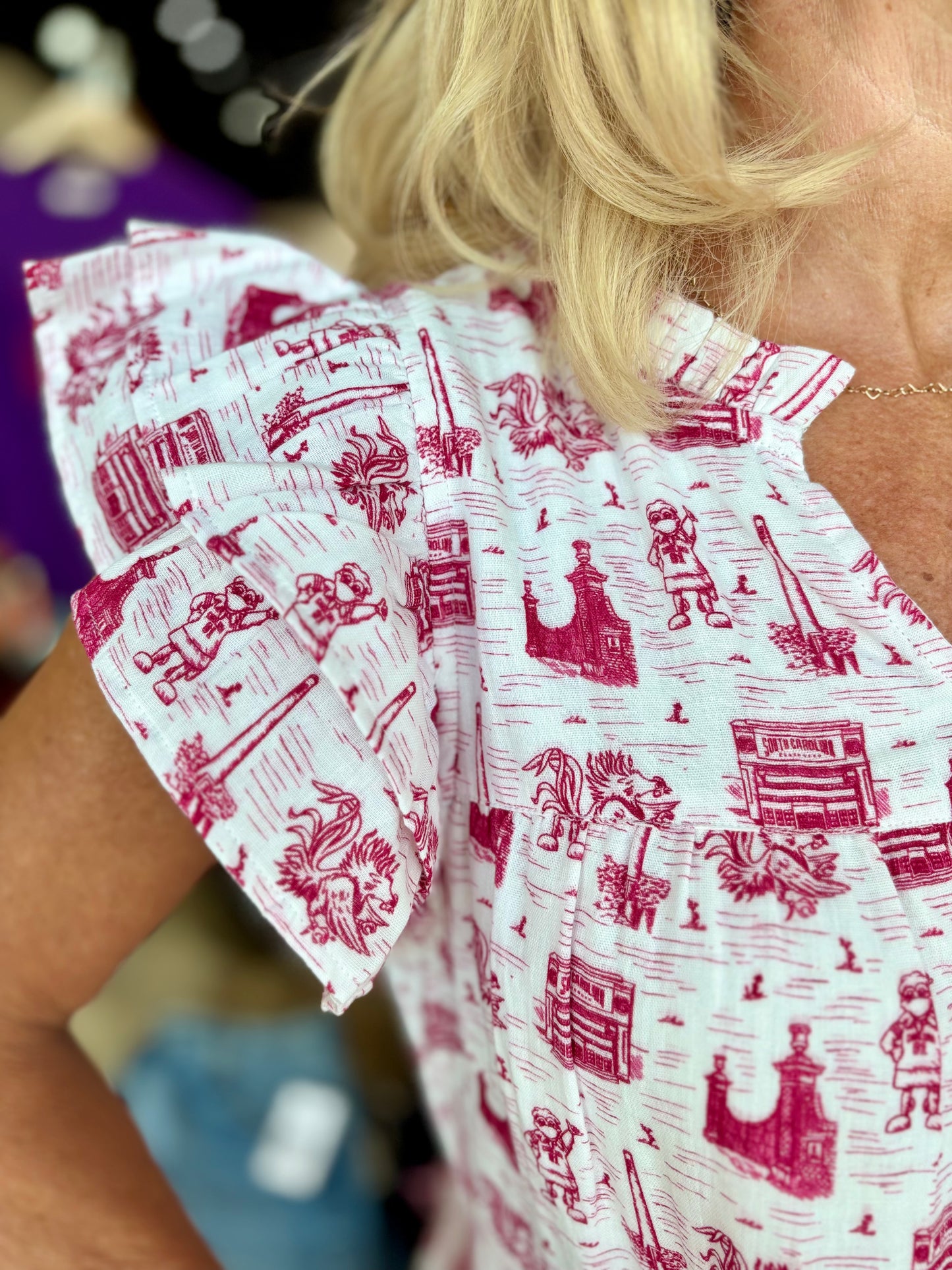 The Toile Flutter Sleeve Dress South Carolina