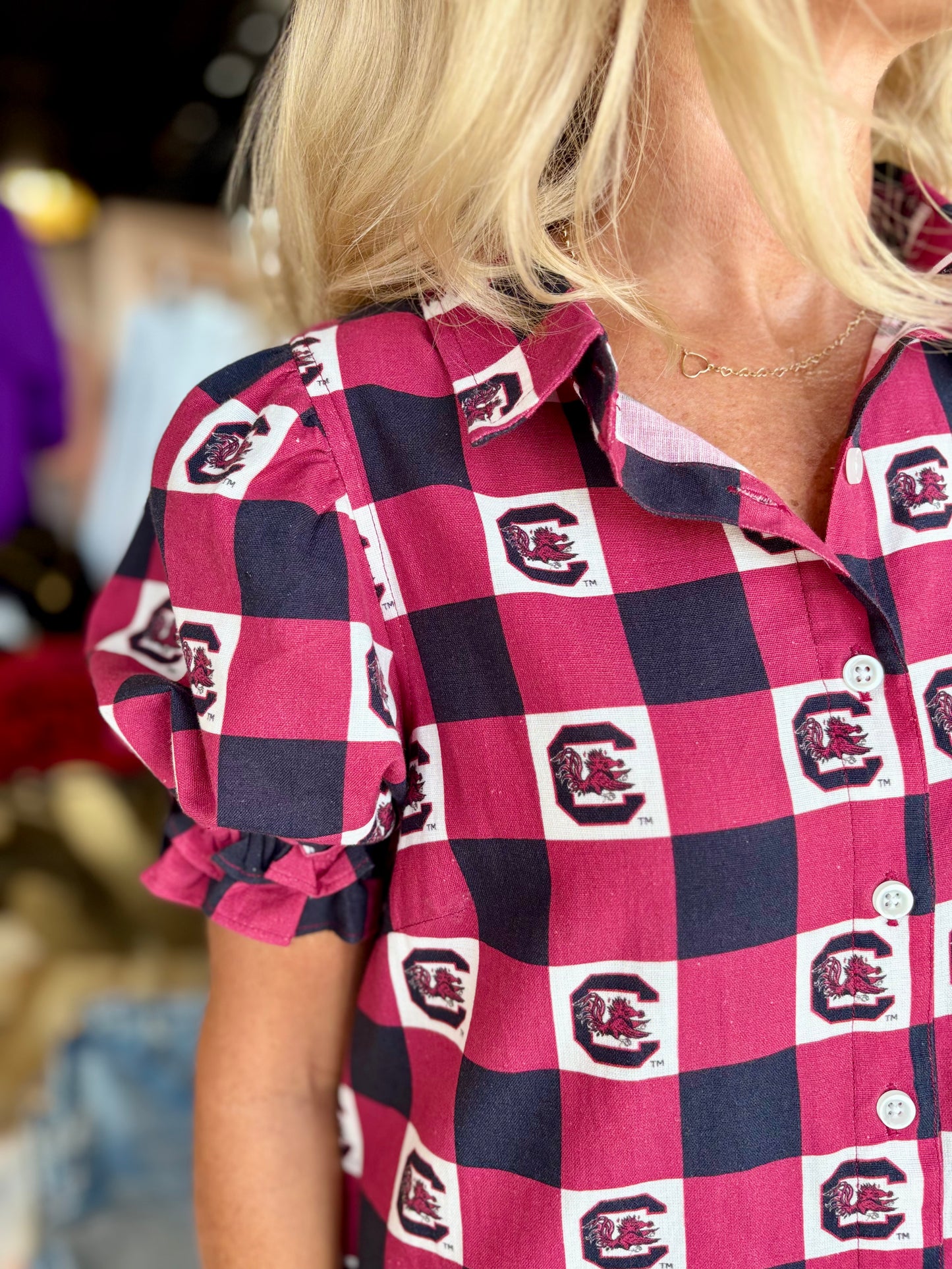 The Go Gingham Ruffle Dress South Carolina