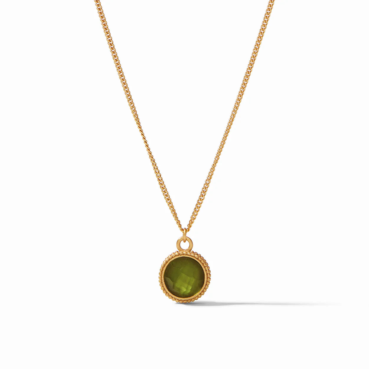 Julie Vos Fleur-de-Lis Solitaire Necklace Iridescent Palmetto Green