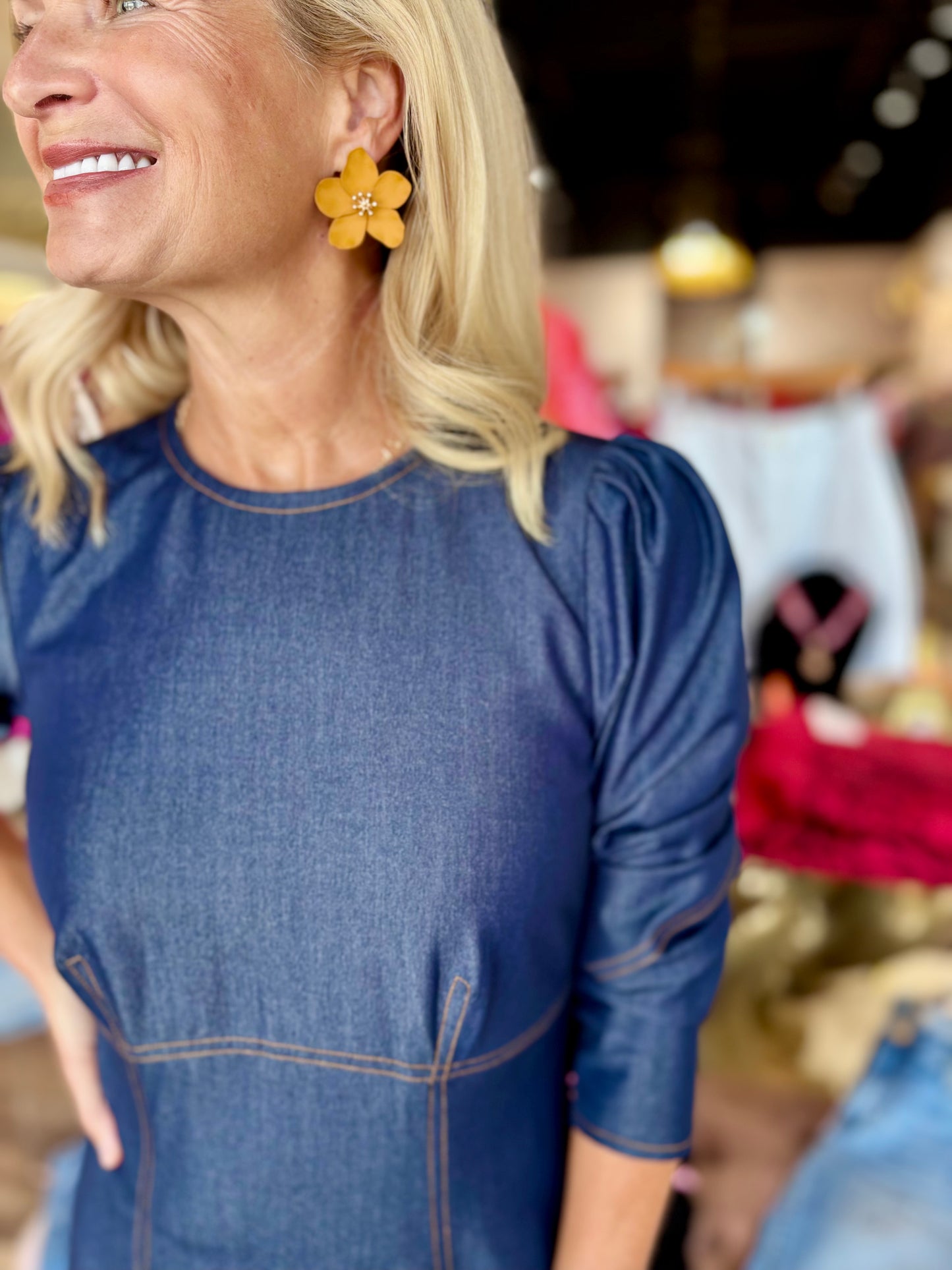 Jayne Denim Midi Dress