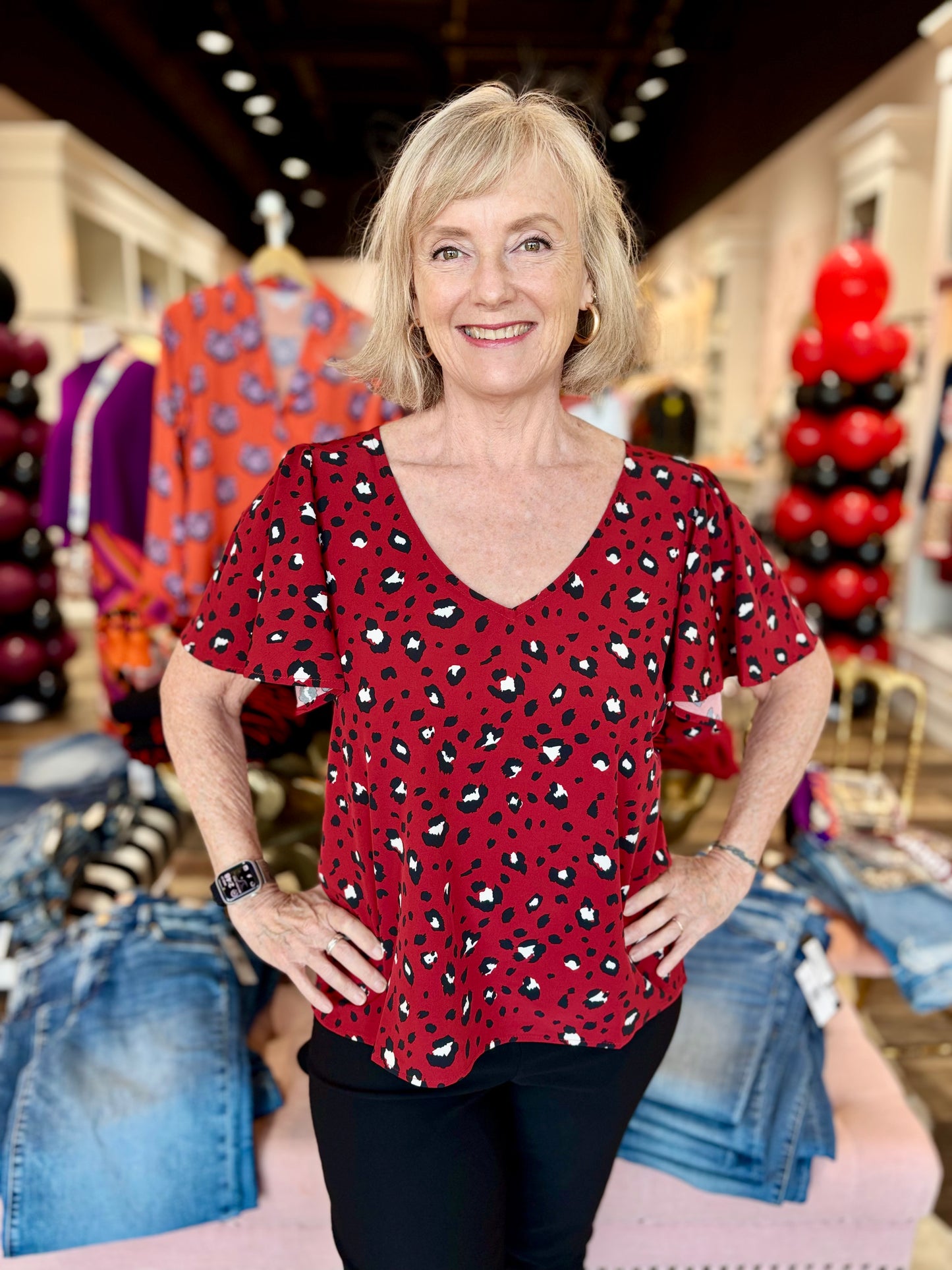 Garnet and Black Party Animal Top