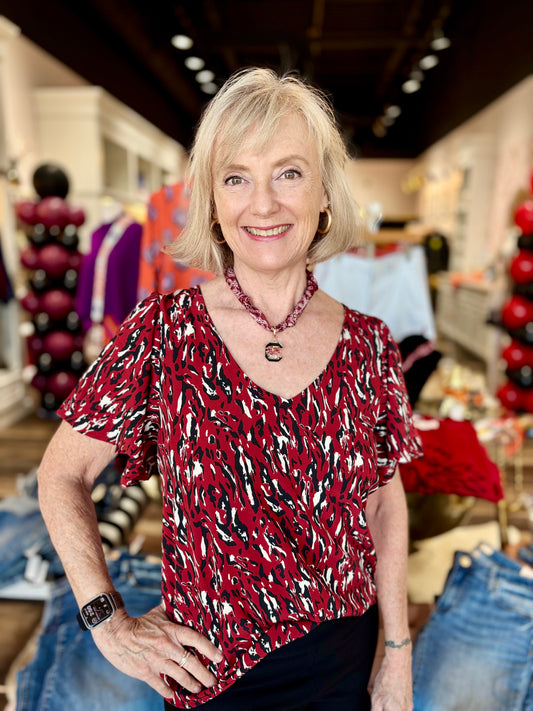 Garnet and Black Paisley Top